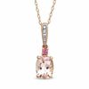 Thumbnail Image 1 of Oval Morganite, Pink Tourmaline and Diamond Accent Pendant in 10K Rose Gold