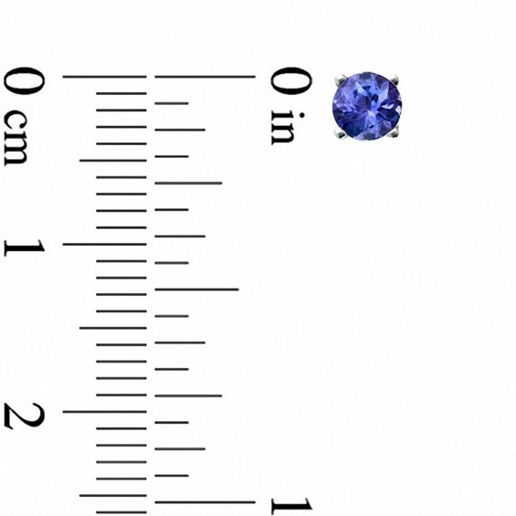 4.0mm Tanzanite Stud Earrings in 10K White Gold