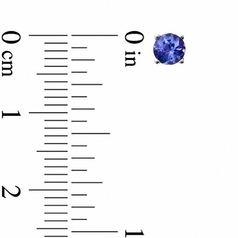 Main Image 2 of 4.0mm Tanzanite Stud Earrings in 10K White Gold