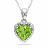 Thumbnail Image 0 of 7.0mm Heart-Shaped Peridot Pendant in Sterling Silver