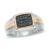 Thumbnail Image 0 of Men's 1/4 CT. T.W. Black Diamond Ring in Sterling Silver and 10K Gold