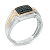 Thumbnail Image 1 of Men's 1/4 CT. T.W. Black Diamond Ring in Sterling Silver and 10K Gold
