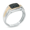 Thumbnail Image 2 of 1/4 CT. T.W. Black Diamond Ring in Sterling Silver and 10K Gold