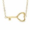 Thumbnail Image 1 of Sideways Heart Key Necklace in 10K Gold
