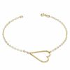 Thumbnail Image 1 of Sideways Heart Bracelet in 10K Gold - 7.25"