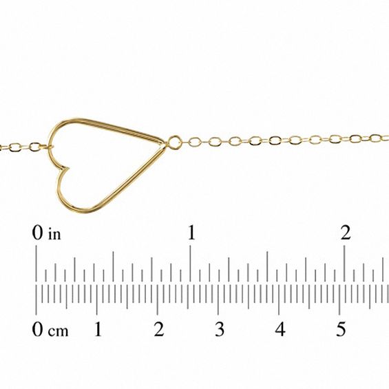 Sideways Heart Bracelet in 10K Gold - 7.25"
