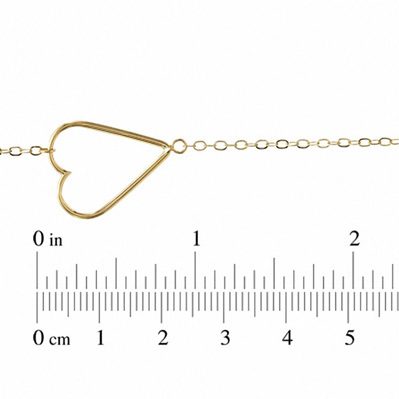 Main Image 2 of Sideways Heart Bracelet in 10K Gold - 7.25"