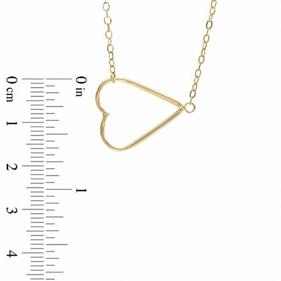 Sideways Heart Necklace in 10K Gold