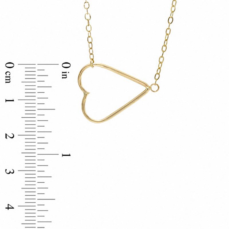 Main Image 2 of Sideways Heart Necklace in 10K Gold