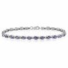 Thumbnail Image 0 of Oval Tanzanite and White Topaz Bracelet in Sterling Silver