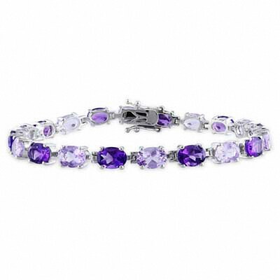 4.5 CT Princess Purple Amethyst Sterling Silver Bracelet