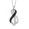 Thumbnail Image 1 of 1/5 CT. T.W. Enhanced Black and White Diamond Infinity Loop Pendant in Sterling Silver