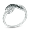 Thumbnail Image 2 of 1/5 CT. T.W. Enhanced Black and White Diamond Infinity Loop Ring in Sterling Silver