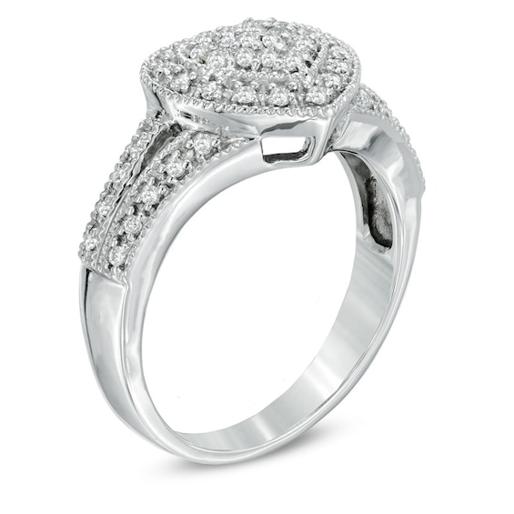 1/4 CT. T.w. Princess-Cut Diamond Heart Ring in Sterling Silver