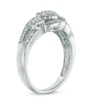 Thumbnail Image 1 of 1/4 CT. T.W. Princess-Cut Diamond Triple Heart Ring in Sterling Silver