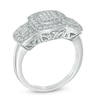 Thumbnail Image 1 of 1/3 CT. T.W. Princess-Cut Diamond Triple Square Ring in Sterling Silver