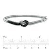 Thumbnail Image 2 of 1/2 CT. T.W. Enhanced Black and White Diamond Knot Bangle in Sterling Silver