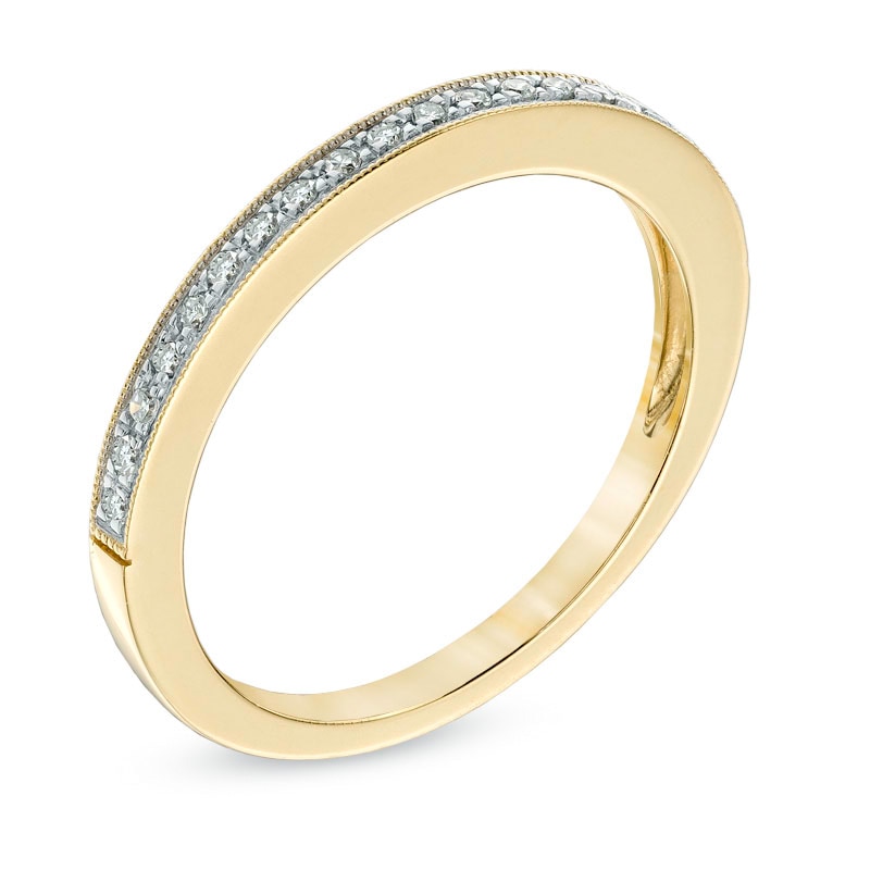 Main Image 2 of 1/10 CT. T.W. Diamond Milgrain Anniversary Band in 14K Gold