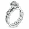 Thumbnail Image 2 of 1/2 CT. T.W. Diamond Teardrop Cluster Bridal Set in 10K White Gold