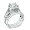 Thumbnail Image 1 of 1-1/2 CT. T.W. Quad Princess-Cut Diamond Bridal Set in 14K White Gold