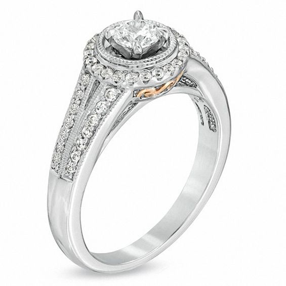 5/8 CT. T.w. Diamond Split Shank Engagement Ring in 14K White Gold