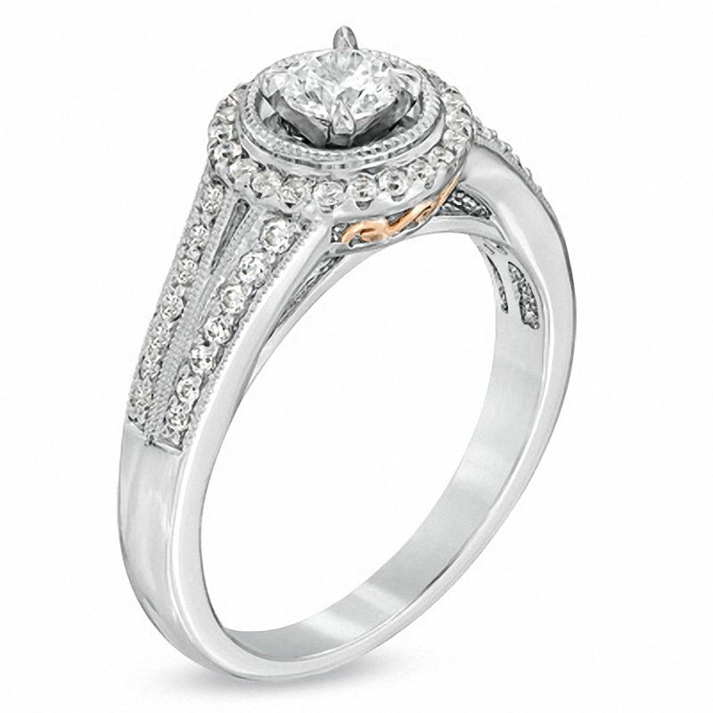Main Image 2 of 5/8 CT. T.W. Diamond Split Shank Engagement Ring in 14K White Gold