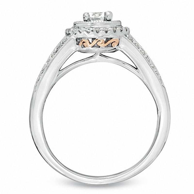 Main Image 3 of 5/8 CT. T.W. Diamond Split Shank Engagement Ring in 14K White Gold