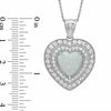 Thumbnail Image 2 of 12.0mm Heart-Shaped Lab-Created Opal and White Sapphire Heart Pendant in Sterling Silver