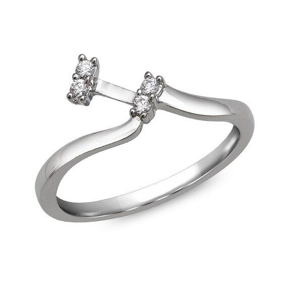 1 CT. T.W. 1 CT. T.W. Princess-Cut Diamond Bypass Bridal Set in 14K White Gold