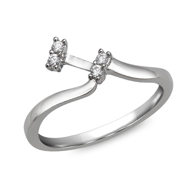 1 CT. T.W. Princess-Cut Diamond Bypass Bridal Set in 14K White Gold