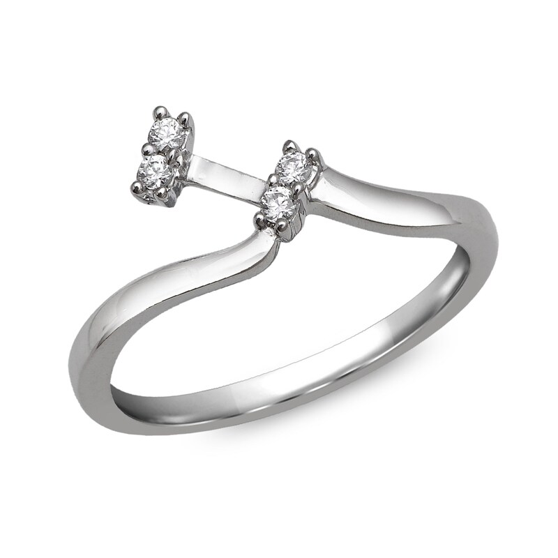 Main Image 3 of 1 CT. T.W. Princess-Cut Diamond Bypass Bridal Set in 14K White Gold