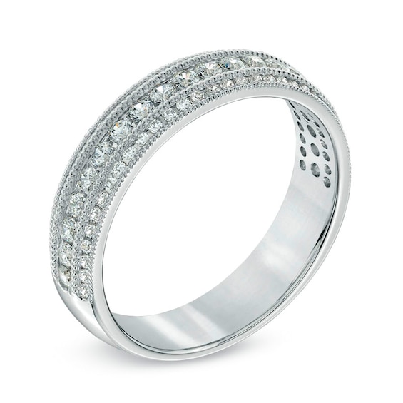 1/2 CT. T.w. Diamond Vintage-Style Anniversary Band in 14K White Gold
