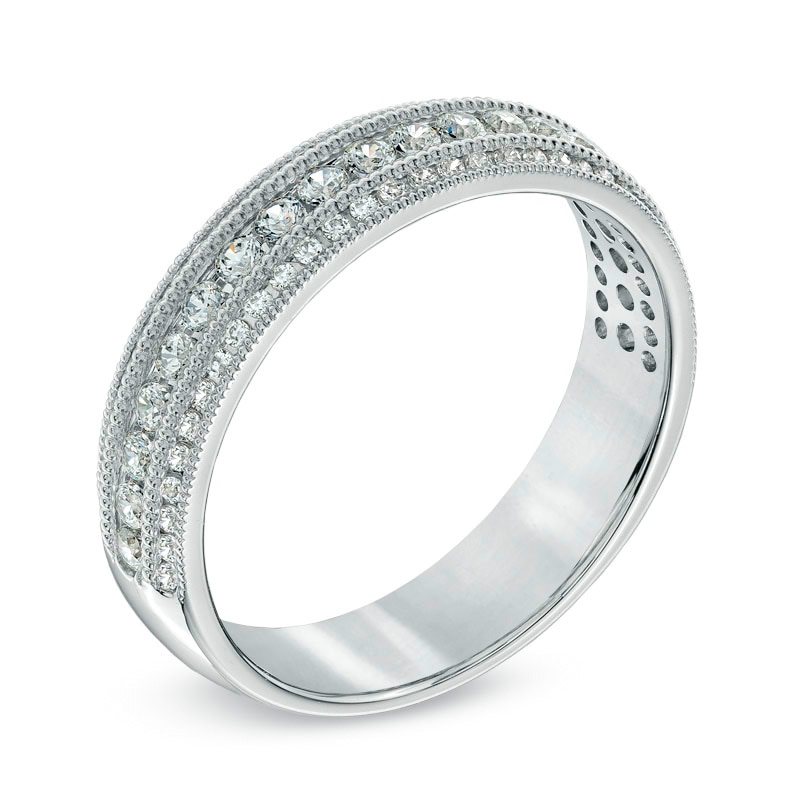 Main Image 2 of 1/2 CT. T.W. Diamond Vintage-Style Anniversary Band in 14K White Gold
