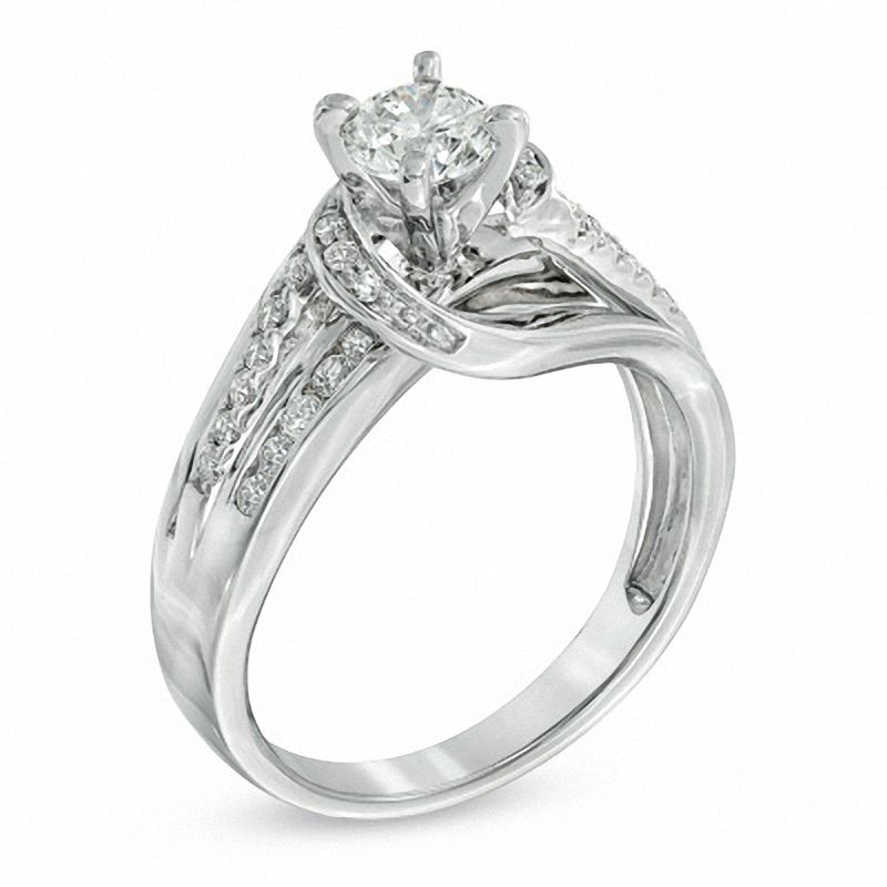 Main Image 2 of 3/4 CT. T.W. Diamond Swirl Engagement Ring in 14K White Gold