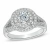 Thumbnail Image 0 of 1 CT. T.W. Diamond Double Frame Vintage-Style Engagement Ring in 14K White Gold