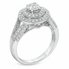 Thumbnail Image 1 of 1 CT. T.W. Diamond Double Frame Vintage-Style Engagement Ring in 14K White Gold