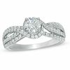 Thumbnail Image 1 of 1 CT. T.W. Diamond Swirl Engagement Ring in 14K White Gold