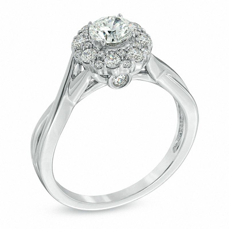 Main Image 2 of 1 CT. T.W. Diamond Twist Shank Engagement Ring in 14K White Gold