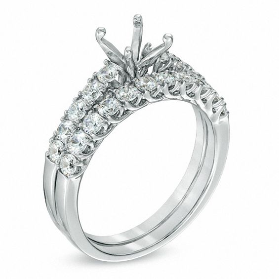 7/8 CT. T.w. Diamond Semi-Mount Bridal Set in 14K White Gold
