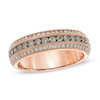 Thumbnail Image 1 of 3/4 CT. T.W. Champagne and White Diamond Vintage-Style Anniversary Band in 14K Rose Gold