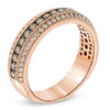 Thumbnail Image 2 of 3/4 CT. T.W. Champagne and White Diamond Vintage-Style Anniversary Band in 14K Rose Gold