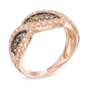 Thumbnail Image 2 of 1/2 CT. T.W. Champagne and White Diamond Rope Ring in 14K Rose Gold