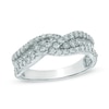 Thumbnail Image 0 of 1/2 CT. T.W. Diamond Layered Wave Anniversary Band in 14K White Gold