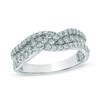 Thumbnail Image 1 of 1/2 CT. T.W. Diamond Layered Wave Anniversary Band in 14K White Gold