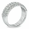 Thumbnail Image 2 of 1 CT. T.W. Diamond Vintage-Style Triple Row Anniversary Band in 14K White Gold