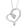 Thumbnail Image 1 of 1/20 CT. T.W. Diamond Looping Heart Pendant in Sterling Silver
