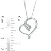 Thumbnail Image 2 of 1/20 CT. T.W. Diamond Looping Heart Pendant in Sterling Silver