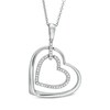 Thumbnail Image 1 of 1/10 CT. T.W. Diamond Double Heart Pendant in Sterling Silver