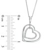 Thumbnail Image 2 of 1/10 CT. T.W. Diamond Double Heart Pendant in Sterling Silver