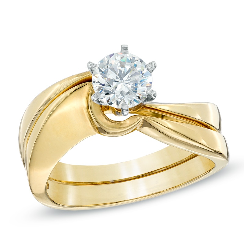 Main Image 1 of 3/4 CT. Certified Diamond Solitaire Bridal Set in 14K Gold (J/I1)